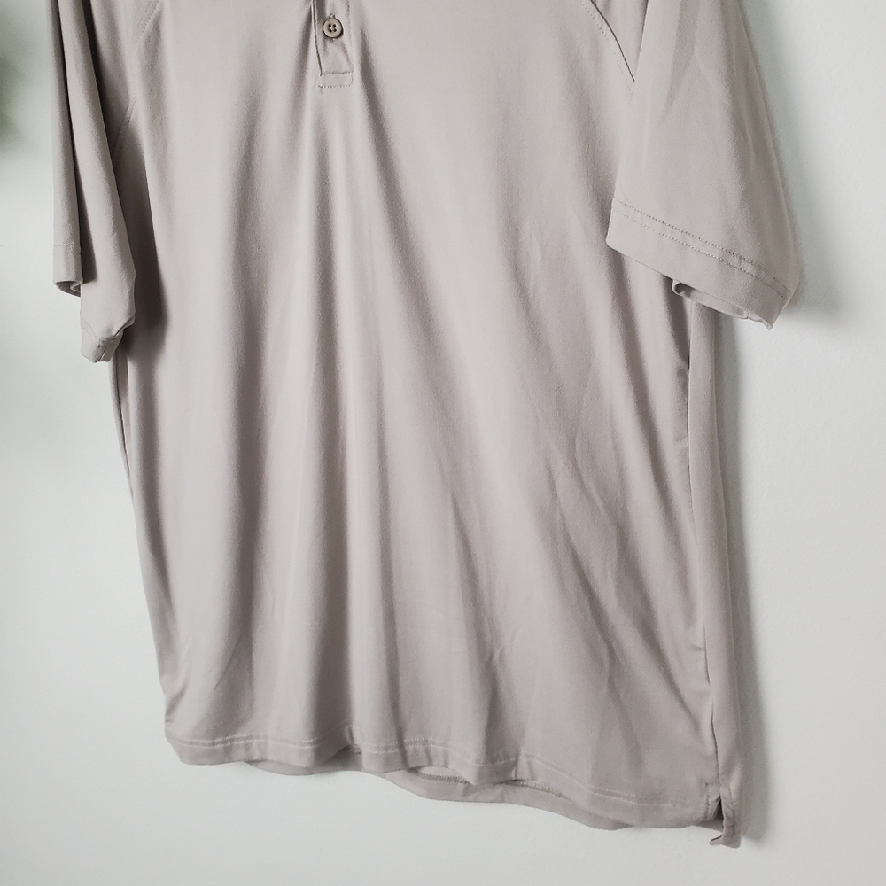 LEG3ND Inspire Men's Gray Cream Polo Golf Shirt Size Large Soft Breathable - Picture 3 of 9